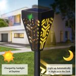 Casa si Gradina - Corpuri si surse de iluminat - Iluminat exterior - Lampi solare - Set cu 6 lampi solare decorative pentru gradina, 2 in 1, suspendata sau infipta, negru, cu lumina alba calda - Infinity.ro