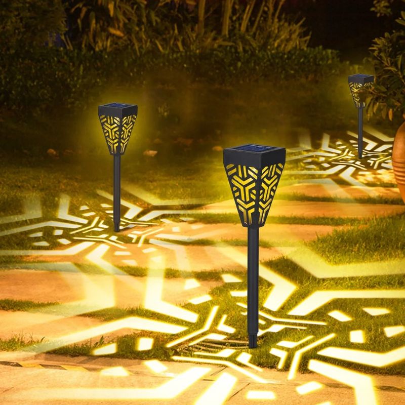 Casa si Gradina - Corpuri si surse de iluminat - Iluminat exterior - Lampi solare - Set cu 6 lampi solare decorative pentru gradina, 2 in 1, suspendata sau infipta, negru, cu lumina alba calda - Infinity.ro