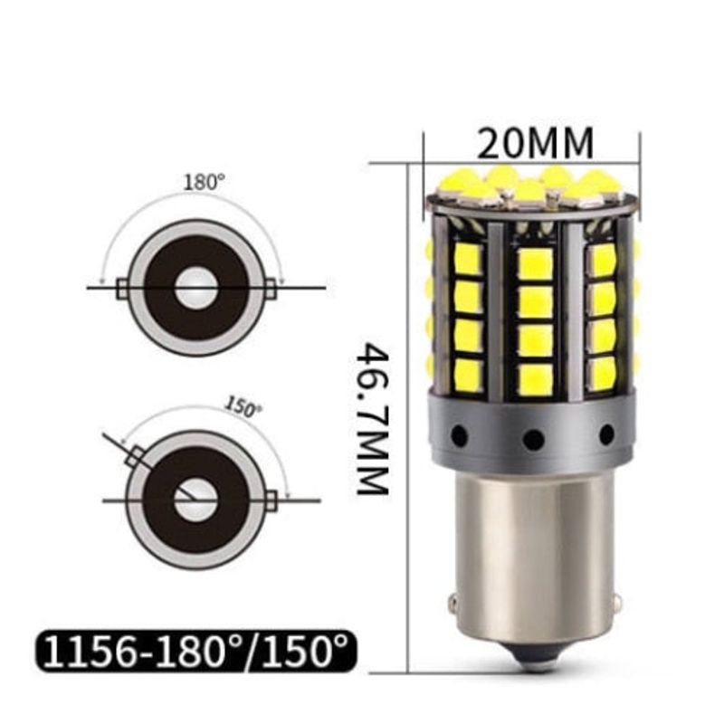 Casa si Gradina - Corpuri si surse de iluminat - Becuri si tuburi neon - Becuri - Set 2 Becuri auto LED 1156 cu 44 LED SMD, Canbus, 12V, 6000K, lumina alba - Infinity.ro