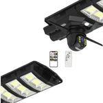 Casa si Gradina - Corpuri si surse de iluminat - Veioze si lampi - Lampadare - Lampa solara stradala 300W cu camera de supraveghere integrata si telecomanda negru - Infinity.ro