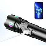 Casa si Gradina - Corpuri si surse de iluminat - Iluminat exterior - Lanterne - Lanterna LED de mana, P45, raza de actiune 500m, cu afisaj baterie, negru - Infinity.ro