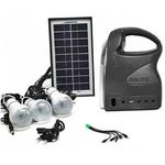 Casa si Gradina - Corpuri si surse de iluminat - Iluminat exterior - Lampi solare - Kit solar GDLITE GD-7 PREMIUM 3 becuri, lanterna inclusa + usb incarcare - Infinity.ro