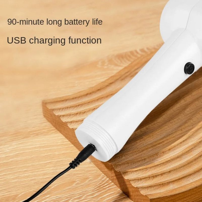 Market - Curatenie si intretinere casa - Produse menaj - Accesorii curatenie - Perie electrica multifunctionala, fara fir, cu 4 capete, incarcare USB, suport, alb-lila - White - Infinity.ro