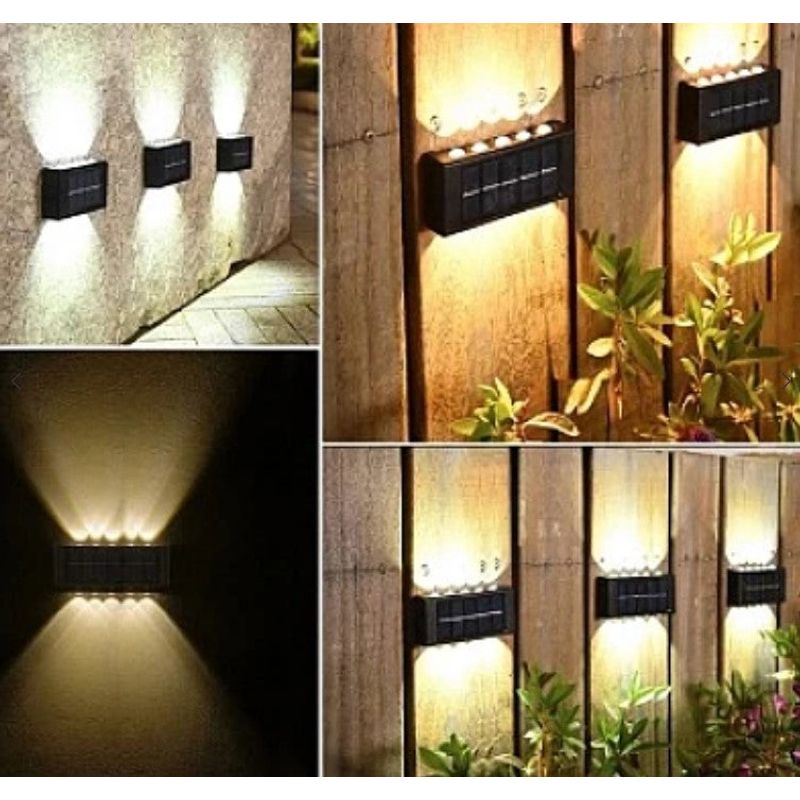Casa si Gradina - Corpuri si surse de iluminat - Iluminat exterior - Lampi solare - Set 2 Lampi Solare de Perete cu 5 led Iluminare Sus Jos - 6 - Infinity.ro