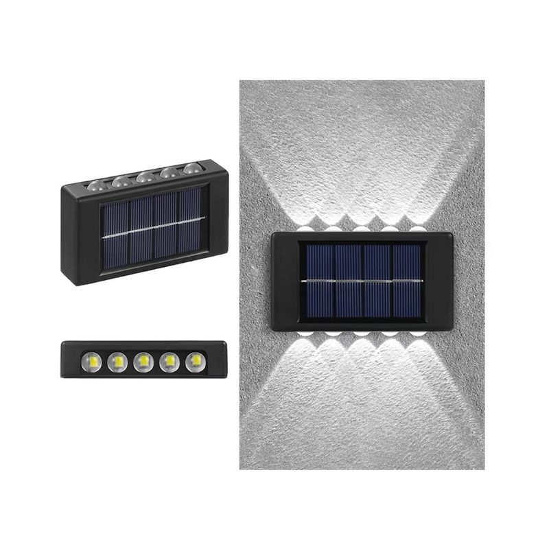 Casa si Gradina - Corpuri si surse de iluminat - Iluminat exterior - Lampi solare - Set 2 Lampi Solare de Perete cu 5 led Iluminare Sus Jos - 6 - Infinity.ro