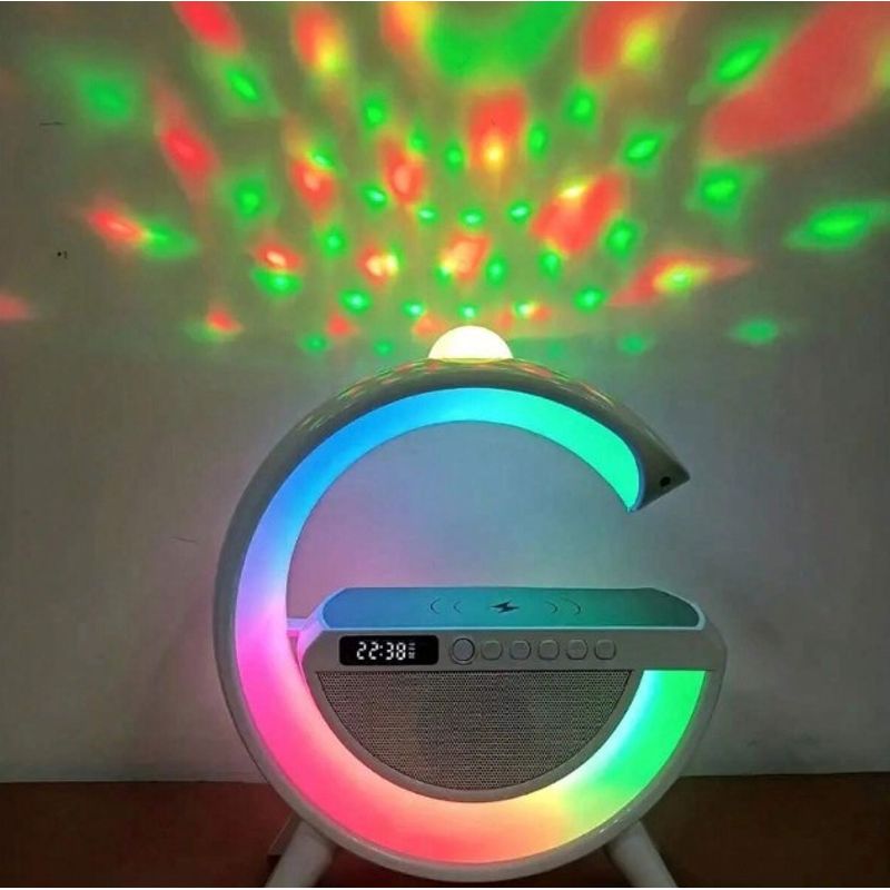 Casa si Gradina - Corpuri si surse de iluminat - Veioze si lampi - Lampadare - Statie Incarcare 3 in 1 cu lampa RGB, Wireless, Boxa Bluetooth, Ceas Digital - Infinity.ro