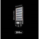 Casa si Gradina - Corpuri si surse de iluminat - Iluminat exterior - Lampi solare - Lampa solara stradala cu panou solar incorporat cu doua fete, cu inductie si telecomanda, 6500K, Negru - 200W - Infinity.ro