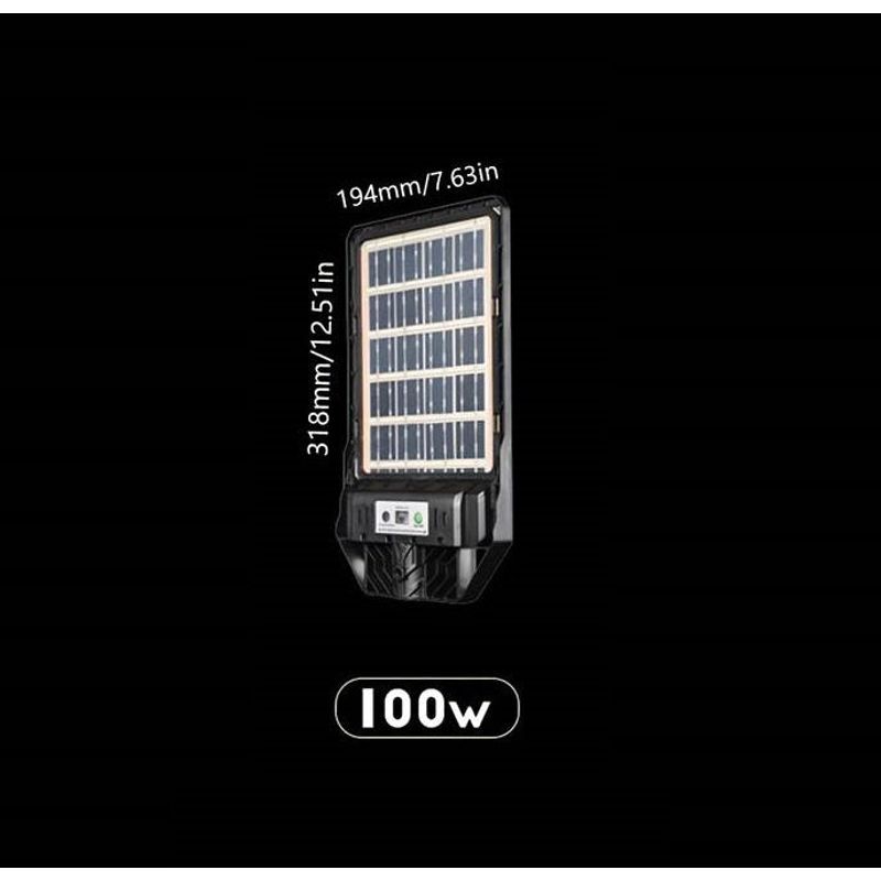 Casa si Gradina - Corpuri si surse de iluminat - Iluminat exterior - Lampi solare - Lampa solara stradala cu panou solar incorporat cu doua fete, cu inductie si telecomanda, 6500K, Negru - 200W - Infinity.ro