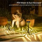 Casa si Gradina - Corpuri si surse de iluminat - Iluminat exterior - Lampi solare - Set cu 4 lampi solare decorative pentru gradina, 2 in 1, suspendata sau infipta, negru, cu lumina alba calda - Infinity.ro