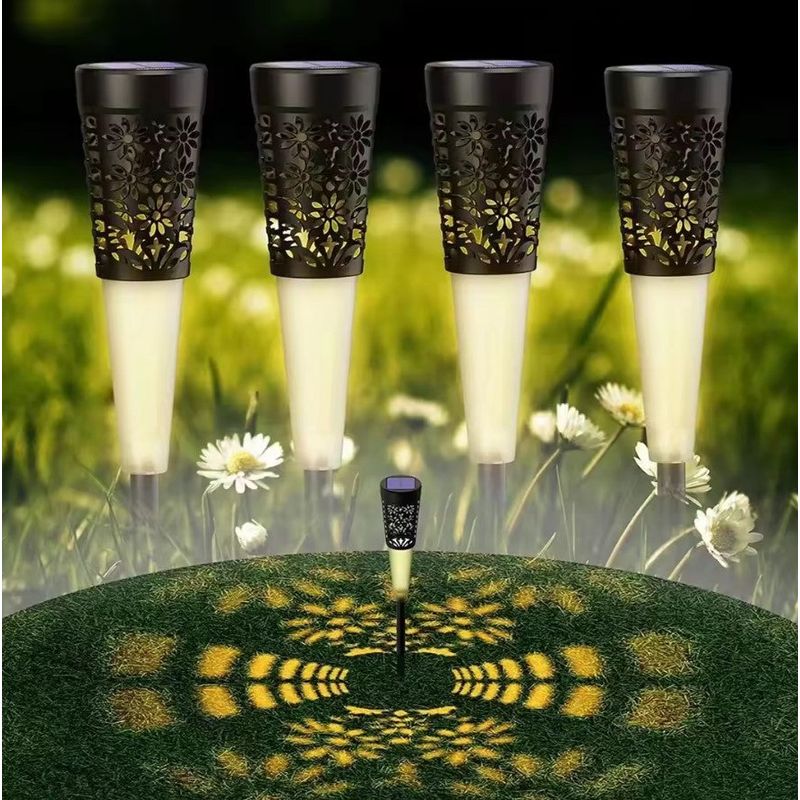 Casa si Gradina - Corpuri si surse de iluminat - Iluminat exterior - Lampi solare - 6 x Lampa solara decorativa pentru gradina, lumina calda, negru - Infinity.ro