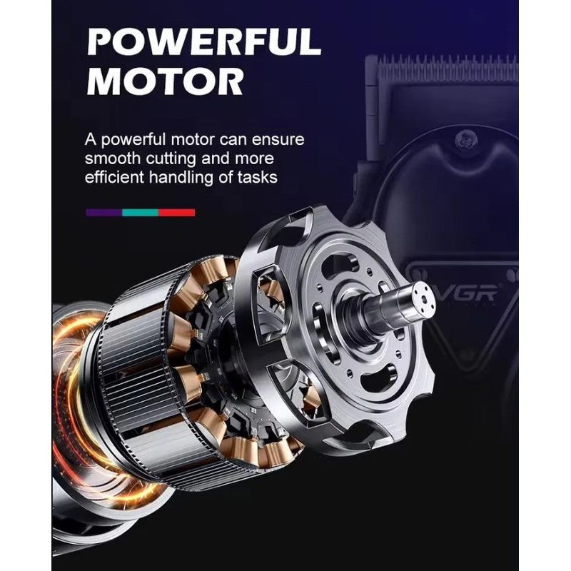 Ingrijire personala si Cosmetice - Aparate & accesorii ingrijire personala - Aparate de ras si tuns - Aparate de tuns - Masina de tuns VGR V-051, portabila, fara fir, 5W, USB, lama din otel, 4 capete de ghidaj, negru - Infinity.ro