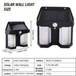 Casa si Gradina - Corpuri si surse de iluminat - Iluminat exterior - Lampi solare - Set 6 x Lampi solare duble pentru perete, 2W, 1200LM, protectie intemperii IP65, pentru casa sau gradina, negru - Infinity.ro