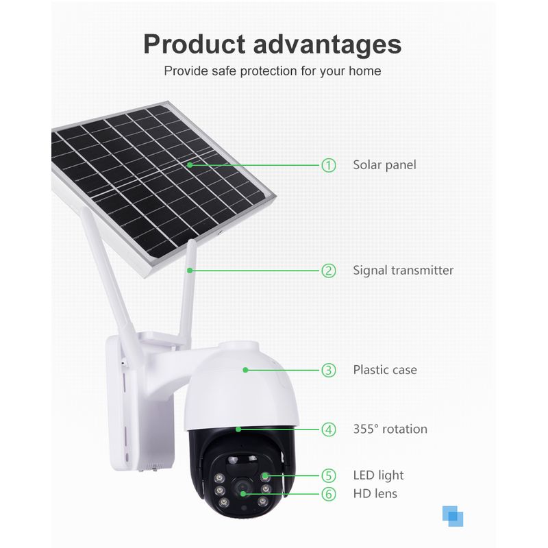 Casa si Gradina - Electrice - Smart Home - Camere de supraveghere - Camera supraveghere C Tech® video, WI-Fi cu panou solar, acumulatori inclusi, PTZ, alarma miscare+ micro SD card 64Gb - Infinity.ro