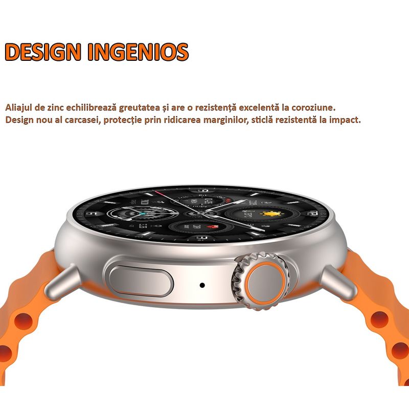 Laptop, Telefoane si Tablete - Wearables si gadgeturi - Wearables - Smartwatch-uri - Ceas smartwatch C Tech® Apel bluetooth, notificari apel, retele sociale, monitorizare ritm cardiac si tensiune arteriala - Infinity.ro