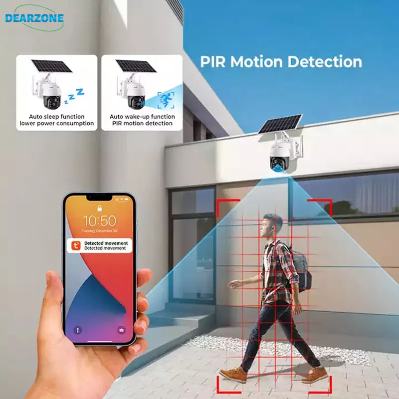 Casa si Gradina - Electrice - Smart Home - Camere de supraveghere - Camera supraveghere C Tech® SIM 4G FULL HD cu panou solar, acumulatori inclusi, PTZ, alarma miscare + Micro SD Card 64Gb - Infinity.ro