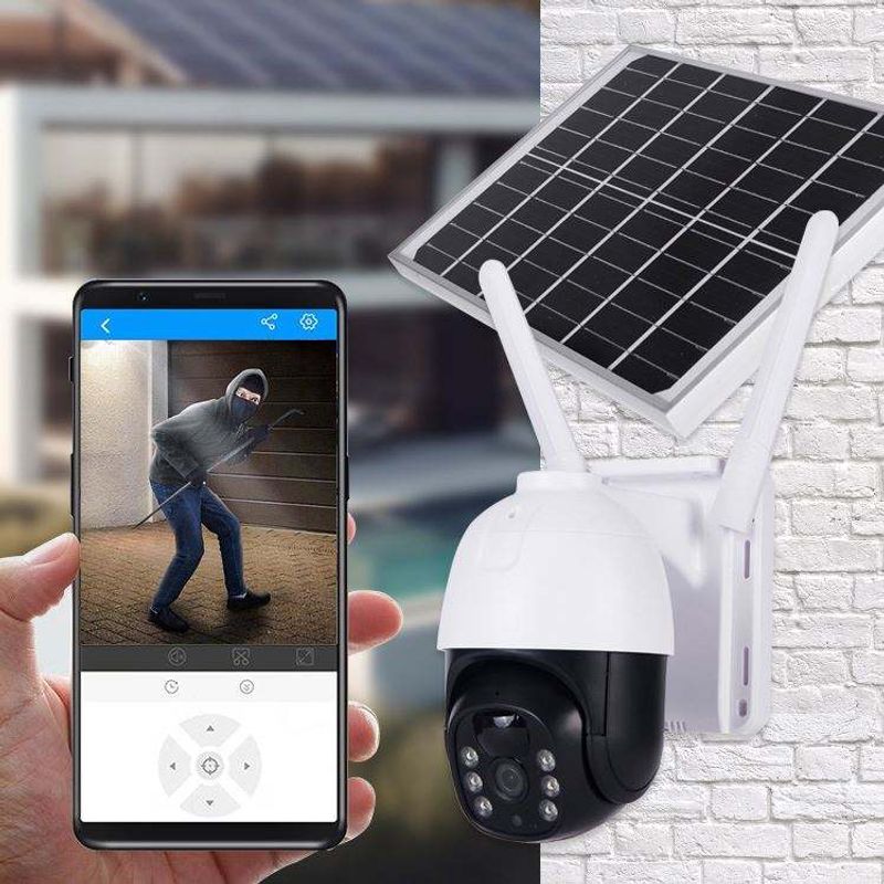 Casa si Gradina - Electrice - Smart Home - Camere de supraveghere - Camera supraveghere C Tech® SIM 4G FULL HD cu panou solar, acumulatori inclusi, PTZ, alarma miscare + Micro SD Card 64Gb - Infinity.ro