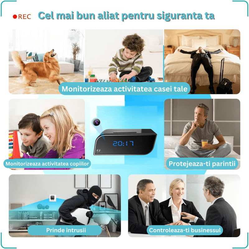 Laptop, Telefoane si Tablete - Wearables si gadgeturi - Gadgeturi - Dispozitive spionaj - Ceas cu camera ascunsa WiFi, HD, night vision, unghi 160°, infrarosu si senzor de miscare - 128 GB - Infinity.ro