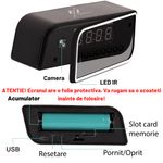 Laptop, Telefoane si Tablete - Wearables si gadgeturi - Gadgeturi - Dispozitive spionaj - Ceas cu camera ascunsa WiFi, HD, night vision, unghi 160°, infrarosu si senzor de miscare - 128 GB - Infinity.ro