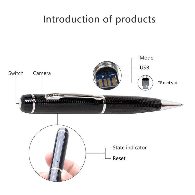Laptop, Telefoane si Tablete - Wearables si gadgeturi - Gadgeturi - Dispozitive spionaj - Pix spion camera 1080 HD si microfon, dispozitiv inregistrare audio, video, foto, pix spion cu camera ascunsa - 128 GB - Infinity.ro