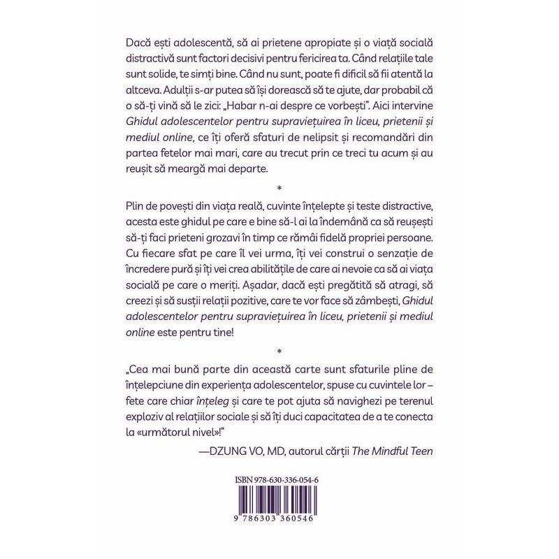 Carti si Birotica - Carti - Parenting - Ghidul adolescentelor pentru supravietuirea in liceu, prietenii si mediul online - Infinity.ro