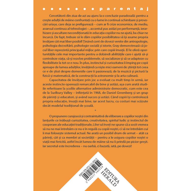 Carti si Birotica - Carti - Parenting - Liber sa inveti -instinctului de a se juca ii va face mai fericiti pe copiii nostri mai fericiti - Infinity.ro