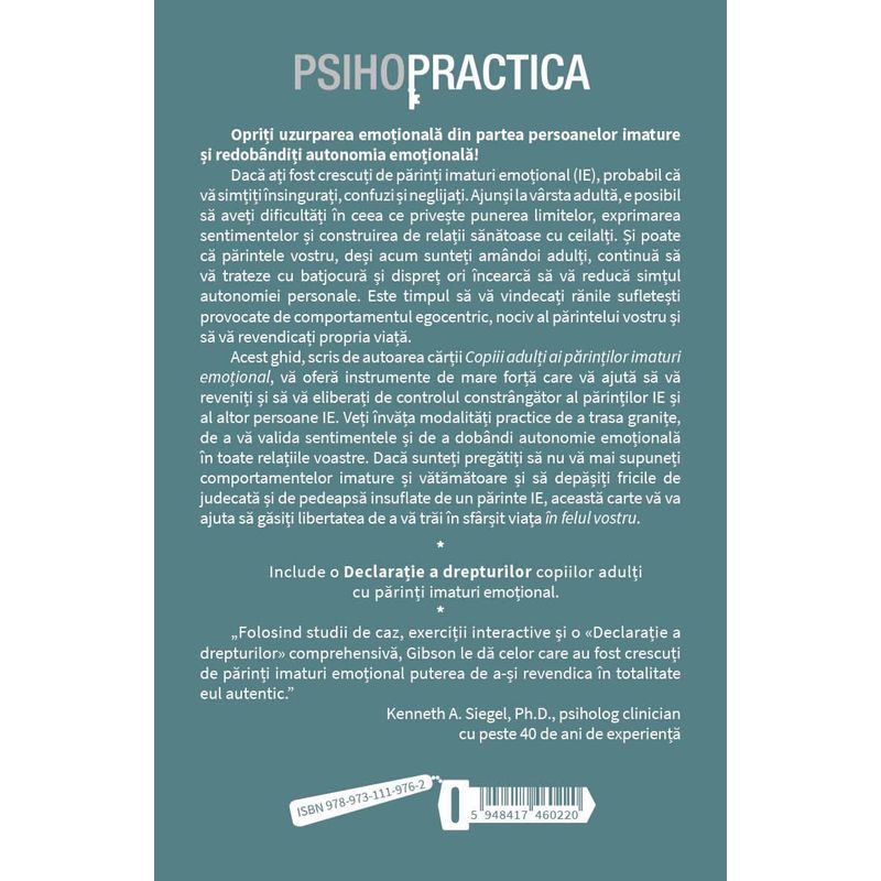 Carti si Birotica - Carti - Psihologie - Vindecarea traumelor provocate de parintii imaturi emotional - - Infinity.ro