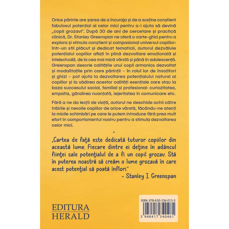 Carti si Birotica - Carti - Parenting - Fantasticul potential al copiilor - Dezvolta cele 10 calitati esentiale ale unui copil sanatos emotional - Infinity.ro