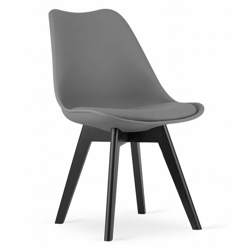 Casa si Gradina - Mobilier - Scaune si fotolii - Scaune - Set 4 scaune bucatarie/living, Mercaton, Mark, PP, lemn, grafit si negru, 49x55.5x82.5 cm - Infinity.ro