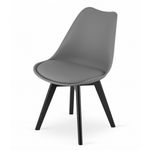 Casa si Gradina - Mobilier - Scaune si fotolii - Scaune - Set 4 scaune bucatarie/living, Mercaton, Mark, PP, lemn, grafit si negru, 49x55.5x82.5 cm - Infinity.ro
