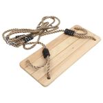 Jucarii, Copii si Bebe - Jucarii si jocuri - Jucarii de exterior - Leagane copii - Leagan Mercaton cu Sfoara pentru Copii, Dreptunghiular, Lemn, Maro, Greutate Max 120 kg, 40x17x1.4 cm - Infinity.ro