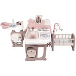 Jucarii, Copii si Bebe - Jucarii si jocuri - Papusi si accesorii - Papusi - Centru de ingrijire pentru papusi Smoby Baby Nurse Doll`s Play Center maro cu 23 accesorii - Infinity.ro