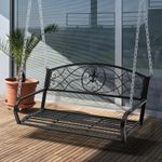 Casa si Gradina - Mobilier - Mobilier copii - Balansoare, leagane si hamace - Balansoar gradina, negru, 132x63x58 cm, suspendat cu lant, max 200 kg, Sumatra - Infinity.ro