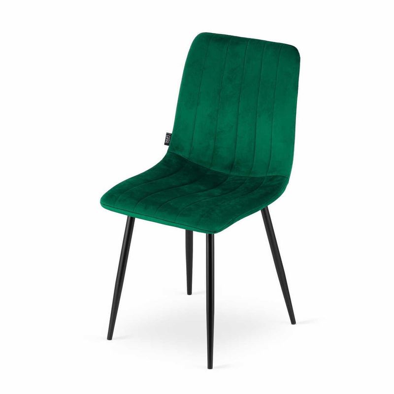 Casa si Gradina - Mobilier - Scaune si fotolii - Scaune - Set 4 scaune bucatarie/living, Mercaton, Lava, catifea, metal, verde si negru, 43x51x90 cm - Infinity.ro