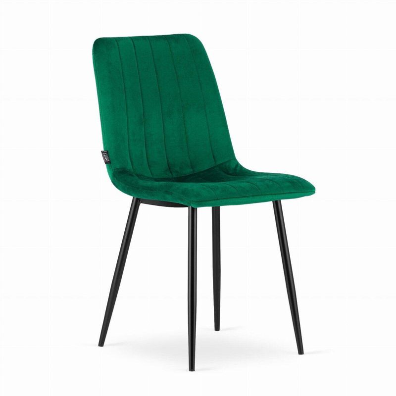 Casa si Gradina - Mobilier - Scaune si fotolii - Scaune - Set 4 scaune bucatarie/living, Mercaton, Lava, catifea, metal, verde si negru, 43x51x90 cm - Infinity.ro