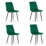 Casa si Gradina - Mobilier - Scaune si fotolii - Scaune - Set 4 scaune bucatarie/living, Mercaton, Lava, catifea, metal, verde si negru, 43x51x90 cm - Infinity.ro