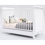 Casa si Gradina - Mobilier - Mobilier copii - Patuturi copii - Patut copii din lemn Hubners Mara 120x60 cm alb cu sertar - Infinity.ro