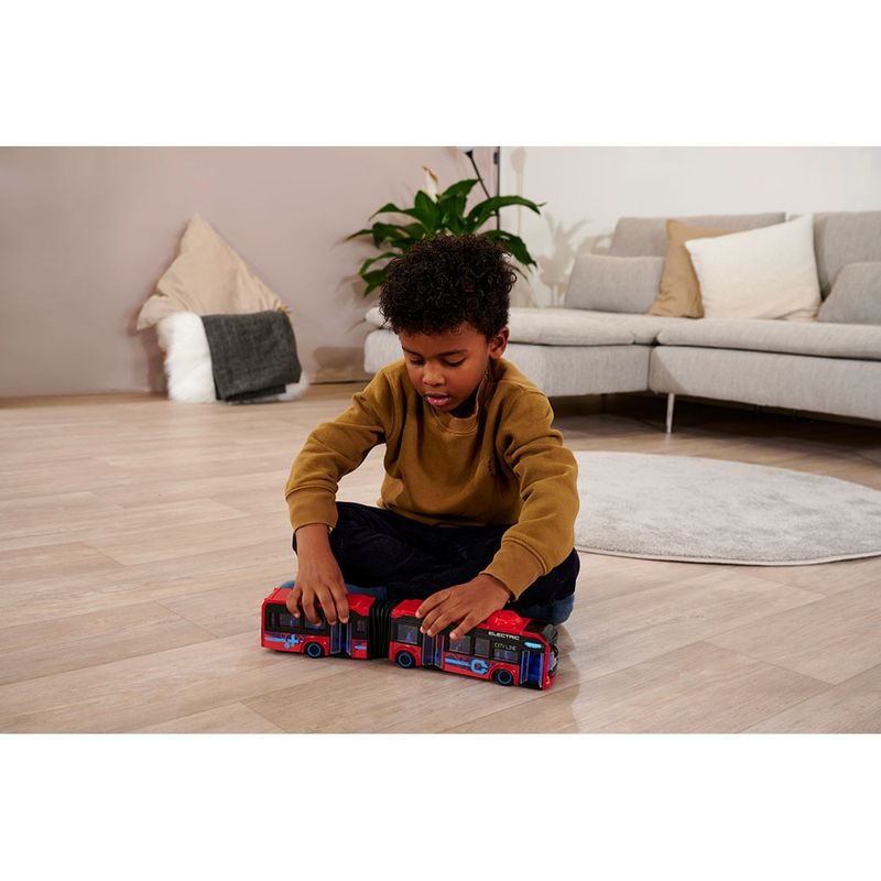 Jucarii, Copii si Bebe - Jucarii si jocuri - Jucarii bebelusi - Jucarii de tras/impins - Autobuz Dickie Toys Volvo City Bus 40 cm rosu - Infinity.ro