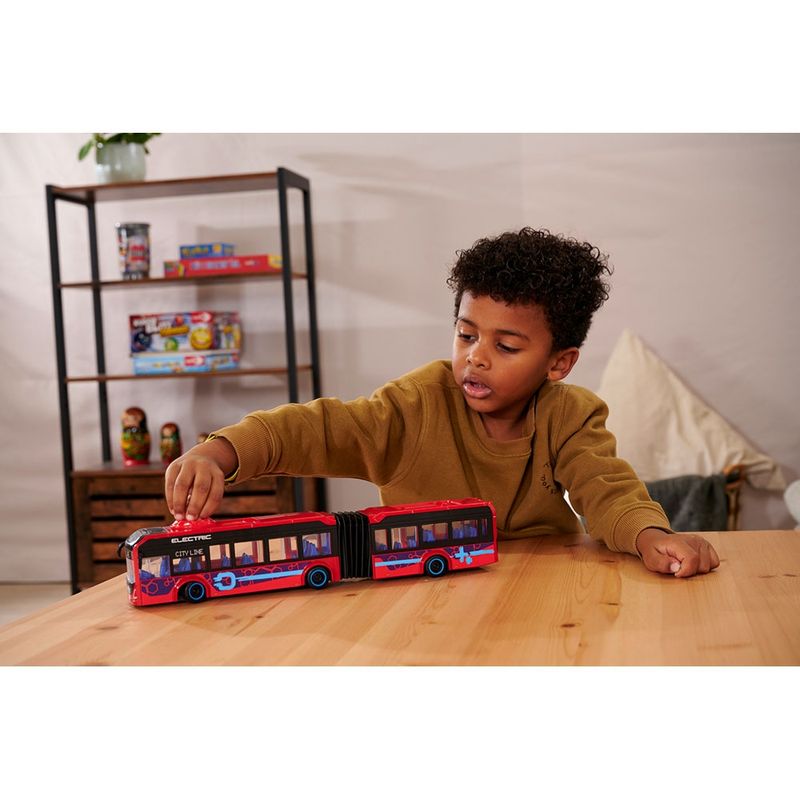 Jucarii, Copii si Bebe - Jucarii si jocuri - Jucarii bebelusi - Jucarii de tras/impins - Autobuz Dickie Toys Volvo City Bus 40 cm rosu - Infinity.ro