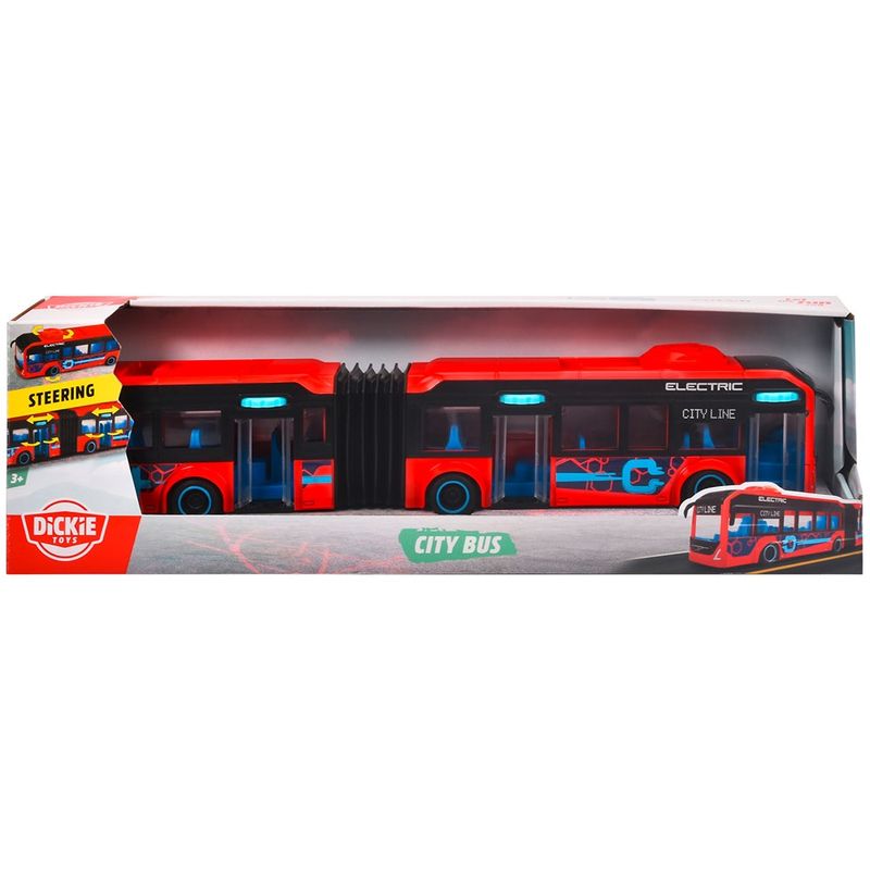Jucarii, Copii si Bebe - Jucarii si jocuri - Jucarii bebelusi - Jucarii de tras/impins - Autobuz Dickie Toys Volvo City Bus 40 cm rosu - Infinity.ro