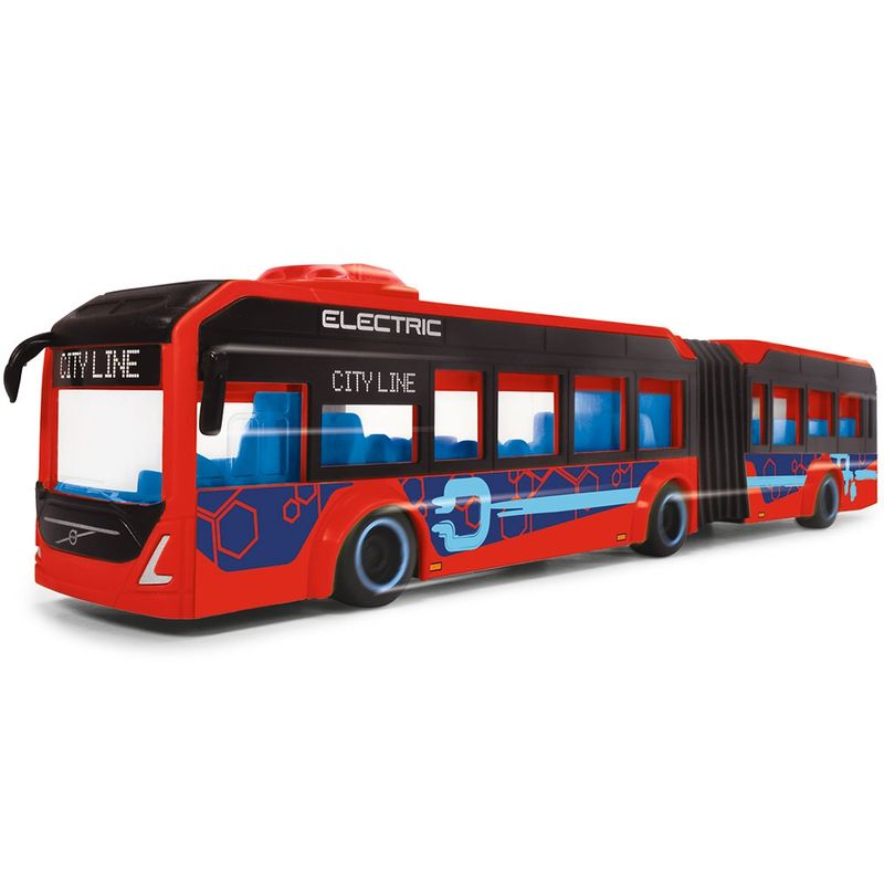Jucarii, Copii si Bebe - Jucarii si jocuri - Jucarii bebelusi - Jucarii de tras/impins - Autobuz Dickie Toys Volvo City Bus 40 cm rosu - Infinity.ro