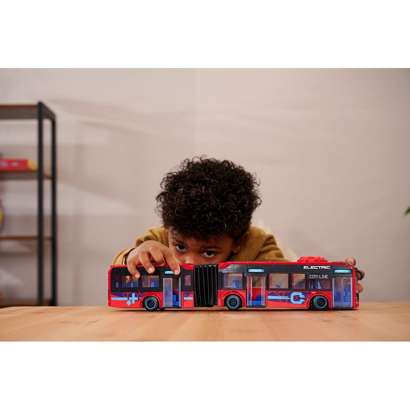 Jucarii, Copii si Bebe - Jucarii si jocuri - Jucarii bebelusi - Jucarii de tras/impins - Autobuz Dickie Toys Volvo City Bus 40 cm rosu - Infinity.ro