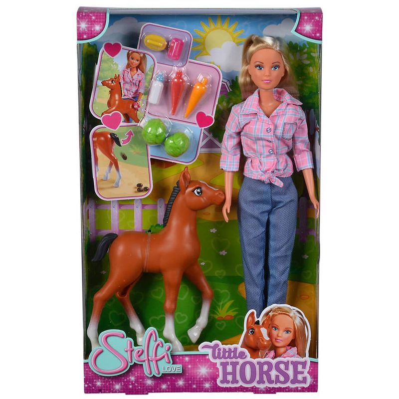 Jucarii, Copii si Bebe - Jucarii si jocuri - Papusi si accesorii - Papusi - Papusa Simba Steffi Love Little Horse 29 cm cu figurina si accesorii - Infinity.ro