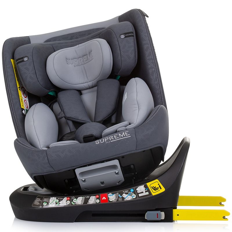 Jucarii, Copii si Bebe - Carucioare si articole de transport - Scaune auto copii - Scaun auto Chipolino Supreme I-Size 40-150 cm cu sistem Isofix granite - Infinity.ro