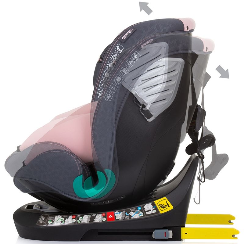 Jucarii, Copii si Bebe - Carucioare si articole de transport - Scaune auto copii - Scaun auto Chipolino Supreme I-Size 40-150 cm cu sistem Isofix flamingo - Infinity.ro