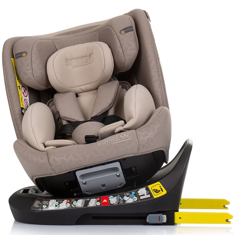Jucarii, Copii si Bebe - Carucioare si articole de transport - Scaune auto copii - Scaun auto Chipolino Supreme I-Size 40-150 cm cu sistem Isofix macadamia - Infinity.ro
