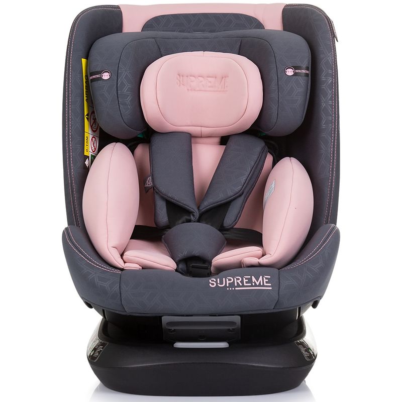 Jucarii, Copii si Bebe - Carucioare si articole de transport - Scaune auto copii - Scaun auto Chipolino Supreme I-Size 40-150 cm cu sistem Isofix flamingo - Infinity.ro