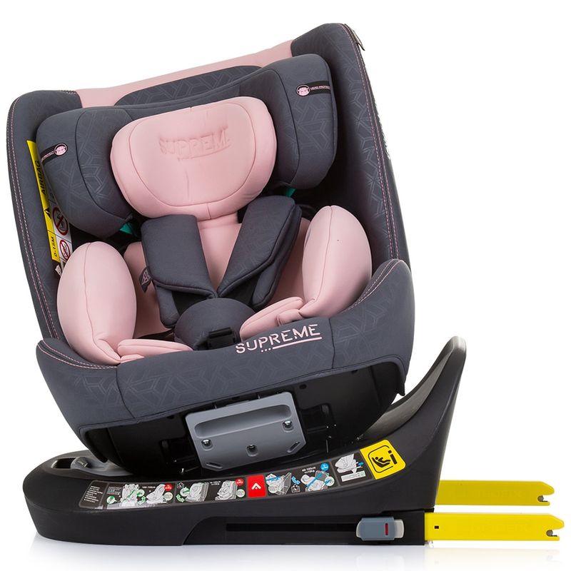 Jucarii, Copii si Bebe - Carucioare si articole de transport - Scaune auto copii - Scaun auto Chipolino Supreme I-Size 40-150 cm cu sistem Isofix flamingo - Infinity.ro