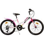 Sport si Outdoor - Ciclism - Biciclete pentru copii - Bicicleta copii Dino Bikes 20' MTB fete Sport alb cu 6 viteze - Infinity.ro