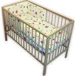 Casa si Gradina - Textile si covoare - Lenjerii de pat - Lenjerii copii - Lenjerie patut Hubners Kitty Floricele 4 piese crem - Infinity.ro
