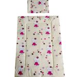 Casa si Gradina - Textile si covoare - Lenjerii de pat - Lenjerii copii - Lenjerie patut Hubners Kitty Floricele 4 piese crem - Infinity.ro